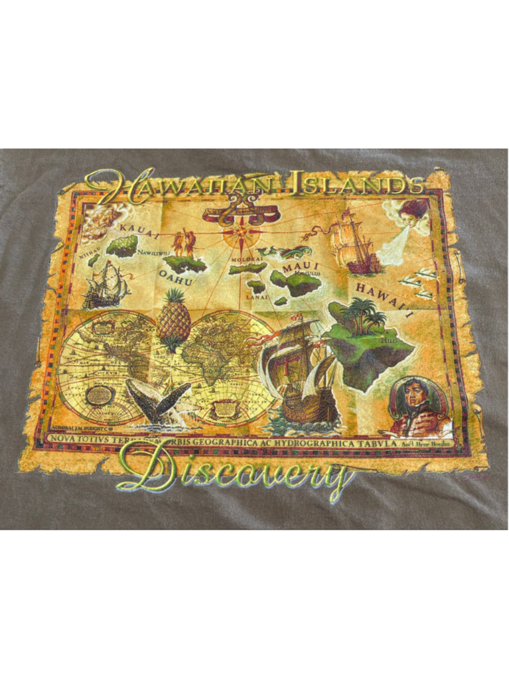 Hawaiian Islands Discovery Map Graphic Tee - Picture 2 of 5